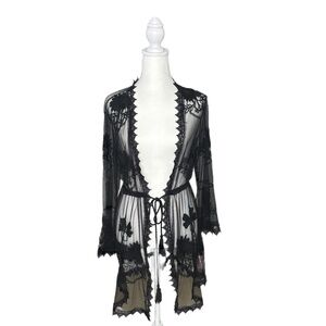 Sheer Women's coverup with lace detail